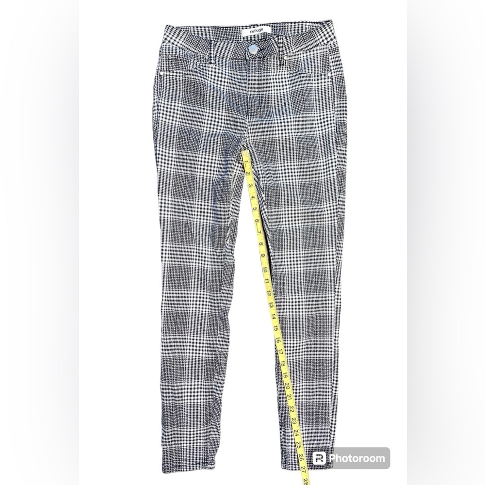 Refuge Women’s Stretch Skinny Black & White Plaid Jeans Pants Size 2 - Picture 11 of 11